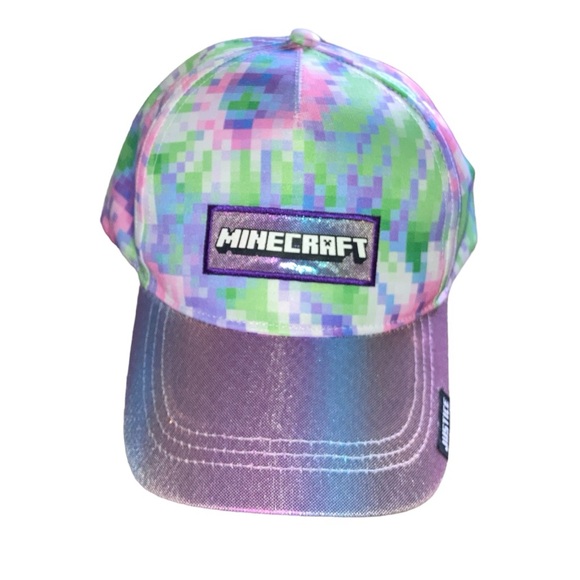 Justice And Minecraft Collaboration Pixel Multi Color Baseball Style Hat - Picture 9 of 9
